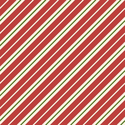 Gingerbread Christmas Candy Cane Stripe Y4123-82 Multi