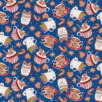 Gingerbread Factory Cups and Cookies 1621 77 Blue
