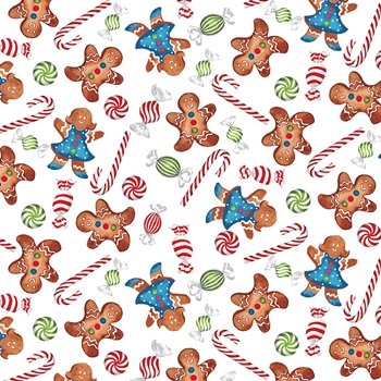 Gingerbread Factory Gingerbread Cookies and Candy 1622 01 White