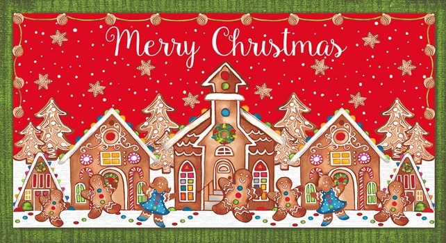 Gingerbread Factory Gingerbread House Panel 1627P-88 Red