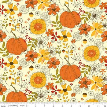 Give Thanks Pumpkins and Sunflowers C9520 Cream