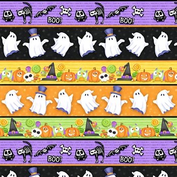 Glow Ghosts Border Stripe 9608G-35