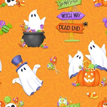Glow Ghosts Tossed Ghosts 9607G-33 Orange