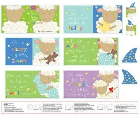 Go to Sleep Sheepy Head Fabric Story Book Sleepy Time SEF3357P-01 about 36