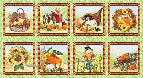 Golden Days  Harvest Blocks Panel 2265 60 Mul