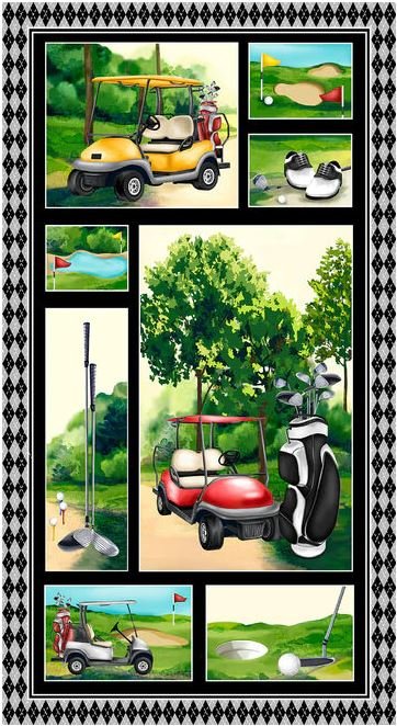 Golf Back Nine Green Panel 1391P 66 Green