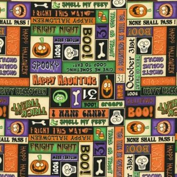 Halloween A Haunting We Will Go - Words 1982 001 Multi Fabric