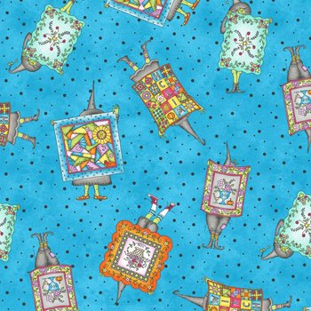 Halloween Salem Quilt Show Tossed 8353 B Blue