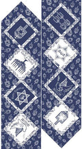 Hanukkah Fetivival of lights Metalic table runner panel SP9652 Silver