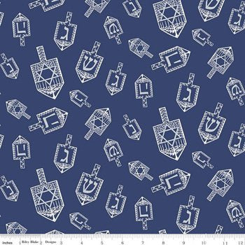 Hanukkah Fetivival of lights Metalic Tossed dreidels SP9650 Silver