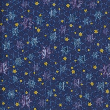 Happy Hanukkah Stars Navy 27167 N