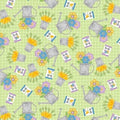 Happy Spring Flower Pots 6016-69 Lt Green