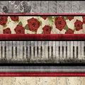 Harmony Rose  Piano Border Stripe E60 1392 Multi