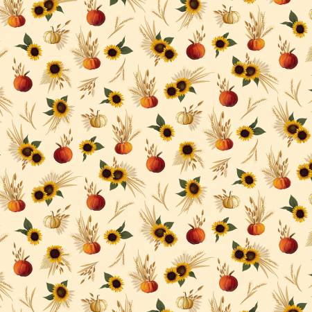 Harvest Minis HMIN5460-E Sunflower & Pumpkin Allover