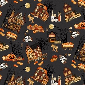 Haunted Village Tossed Mansions 2803 99 Black