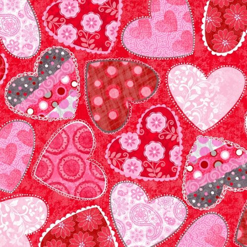 Hearts of Love Tossed Hearts 4374 88 Red