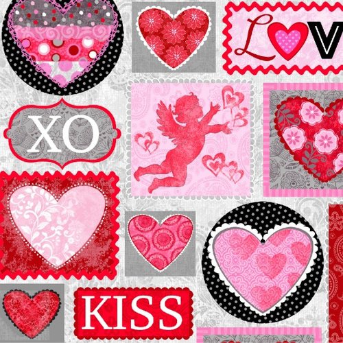 Hearts of Love Valentine Patchwork 4370 28 Pink