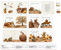 Little Readers Hello Autumn Animal Fabric Story Book Panel 1415P-33 about 36