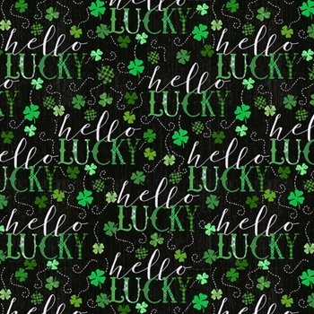 Hello Lucky Word Printing 9738 69 Black