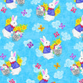 Hello Spring Bunny Allover 4980 11 Blue