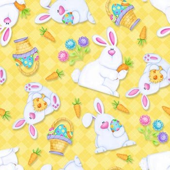 Hippity Hop! Bunnies/Basket 6682 44 Yellow
