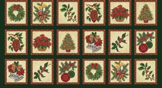 Holly Holiday 18 Motifs Panel 2391M 79