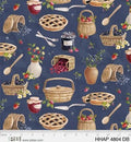 Homemade Happiness Strawberries Allover Pies and Baskets HHAP4804DB Dark Blue
