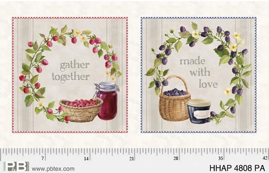 Homemade Happiness Raspberries and Blackberries Gather Together Panel HHAP4808PA Multi