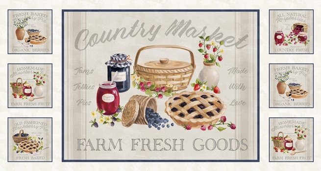 Homemade Happiness Strawberries  Country Market Panel HHAP4799PA Multi