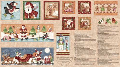 Hugs and Holly Panel w/instructions 22322 MUL1