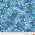 Humming Birds Floral digital print 04084 B  blue