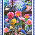 Hydrangea  and Birds Garden Panel 5896P 70 Multi