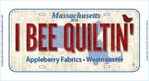 I BEE Quilting Fabric License Plate