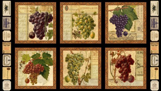 Italian Vineyard Panel 4905 Black