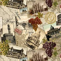 Italian Vineyards Postcards Grapes 4906 Cream