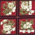 Joy of Christmas Flower Metallic Red/Ivory  (55 4" Blocks) F0375 04