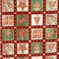 Joy of Christmas Ornaments Red  Metallic (55 4" Blocks) F0371 02