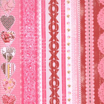 Kissing Booth hearts border stripe 30311 12 Pink