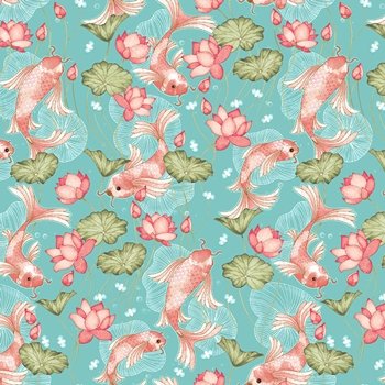 KOI Garden Koi Fish 6024-72 Teal