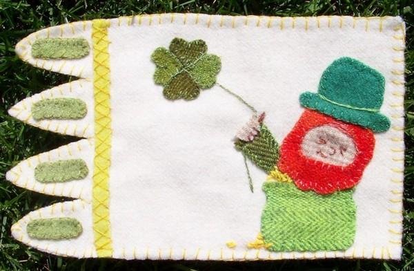 Leprechaun Mug Rug Wool Applique Kit