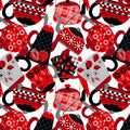 Let's Partea! Tossed Teacup and Teapots 2381-01 White