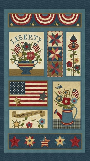 Liberty Hill Panel 2541 55 Teal