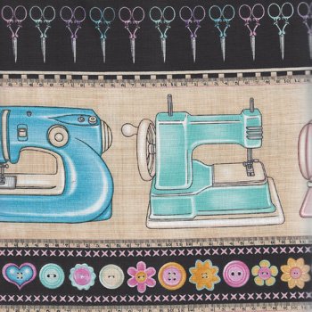 Lil’ Miss Sew & Sew Border Stripe 1001 Black
