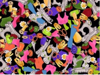 Loralie Designs Sew Fabulous Tossed Black 21134 J