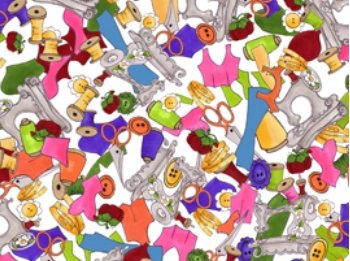 Loralie Designs Sew Fabulous Tossed White 21134 Z
