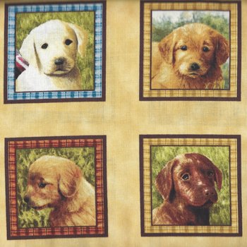 Lovable Labs Dogs Motifs 76633S Yellow panel