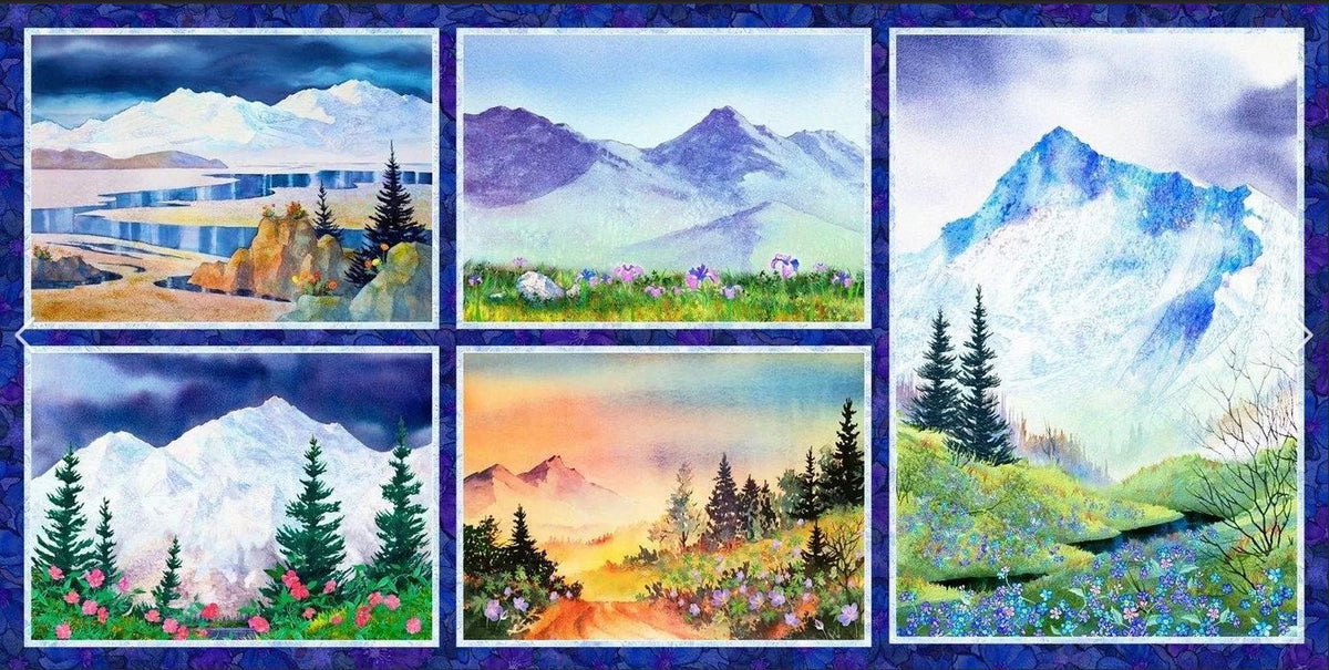 Majestic mountain digitial print  panel 3999 Multi