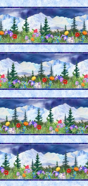 Majestic moutain digital print border stripe 04000 Multi