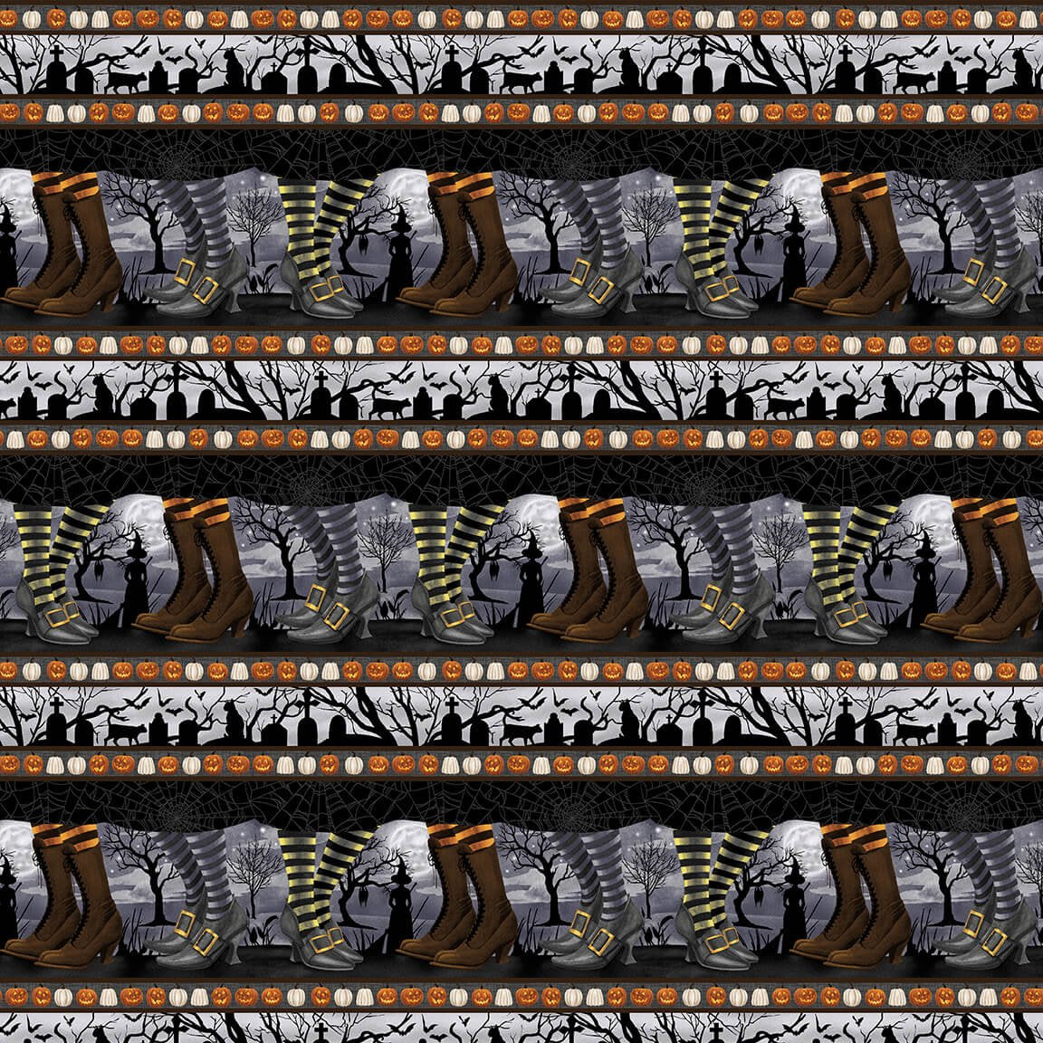 Midnight Magic Border Stripe 6404 99 Black