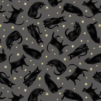 Midnight Magic Tossed Black Cats 6394-99 Black